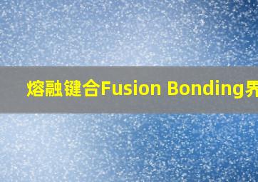 熔融键合Fusion Bonding界面